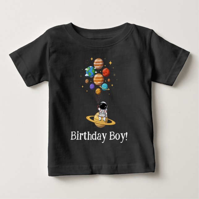 Bebé Camiseta de cumpleaños de astronauta espacial lind (Anverso)