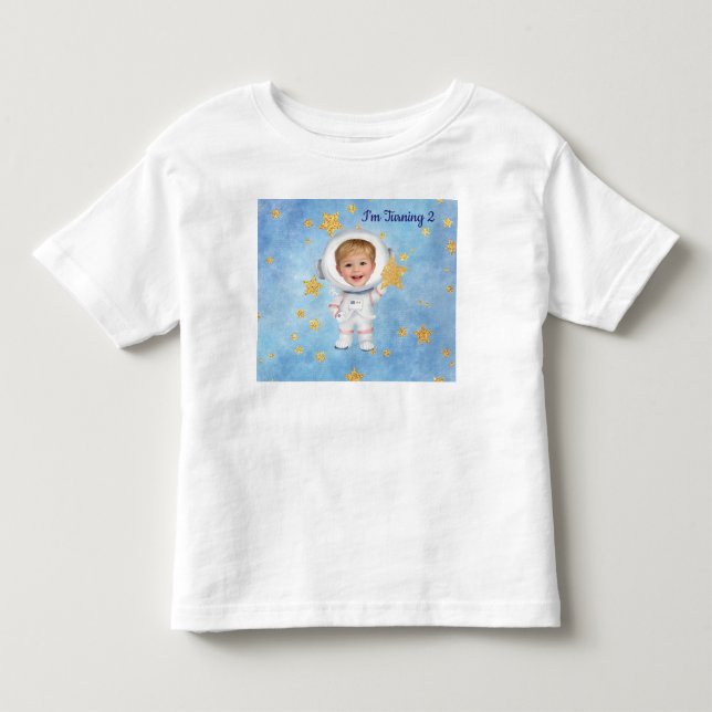 Bebé Camiseta de cumpleaños de astronauta Little Star (Anverso)