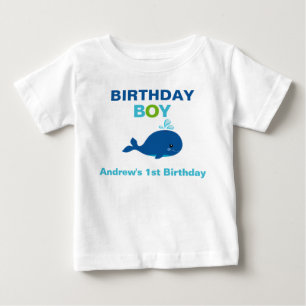 Bebé Camiseta de cumpleaños de ballena para niños peque