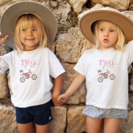 Bebé Camiseta de cumpleaños de bicicleta de tierra rosa