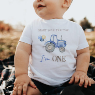 Bebé Camiseta de cumpleaños de Blue Tractor
