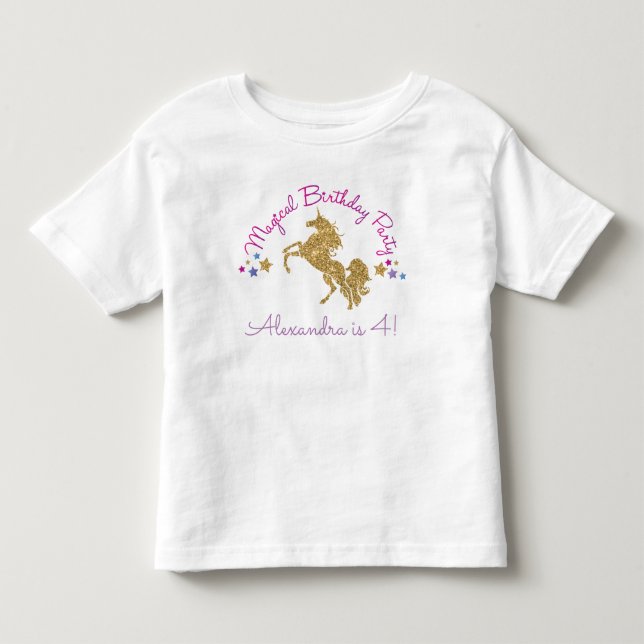 Bebé Camiseta de cumpleaños de Chica mágico de unicorni (Anverso)