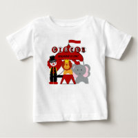 Camiseta de cumpleaños de Circo Blanco y Rojo pers