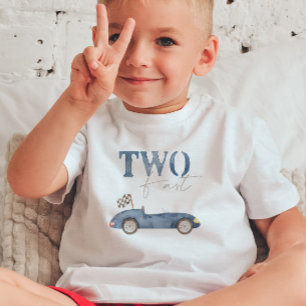 Bebé Camiseta de cumpleaños de coche de carreras azul m