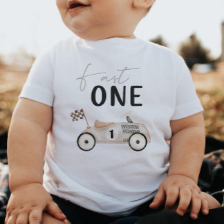 Bebé Camiseta de cumpleaños de coche de carreras retro