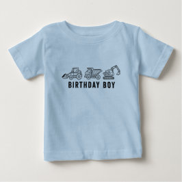 Bebé Camiseta de cumpleaños de construcción para niños