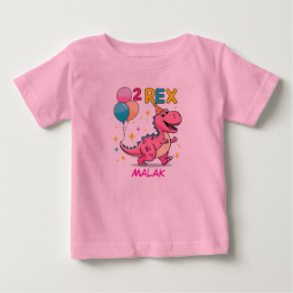 Bebé Camiseta de cumpleaños de dinosaurio 2 años | Dino