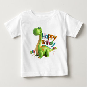 Bebé Camiseta de cumpleaños de dinosaurio – Dino verde