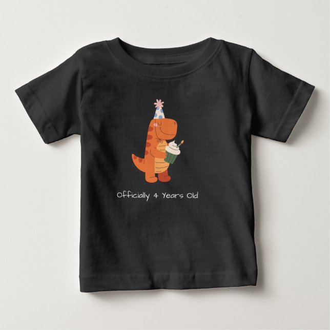 Bebé Camiseta de cumpleaños de dinosaurio para niños de (Anverso)