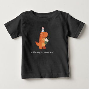 Bebé Camiseta de cumpleaños de dinosaurio para niños of
