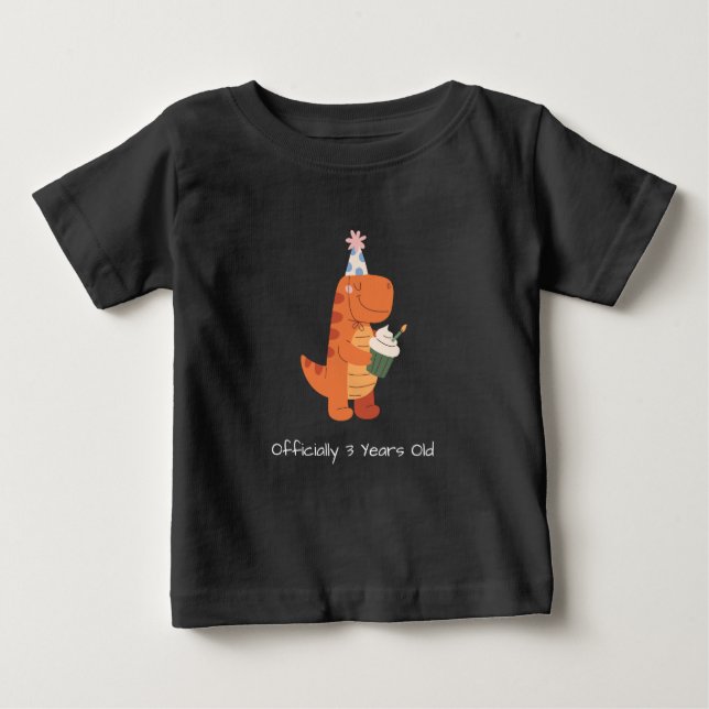 Bebé Camiseta de cumpleaños de dinosaurio para niños of (Anverso)