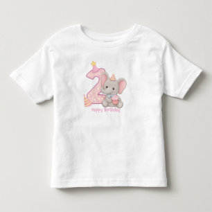 Bebé Camiseta de cumpleaños de elefante adorable Edad 2
