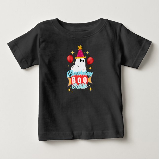 Bebé Camiseta de Cumpleaños de Fantasmas Divertidos Cre (Anverso)