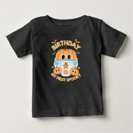 Bebé Camiseta de cumpleaños de Halloween de calabacita 