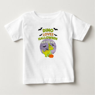 Bebé Camiseta de cumpleaños de Halloween de Dino lindo
