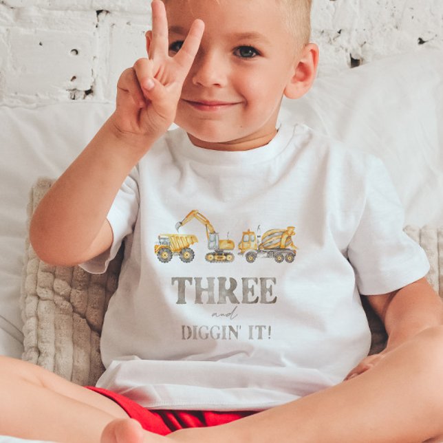 Bebé camiseta de cumpleaños de la construcción de tres  (Subido por el creador)