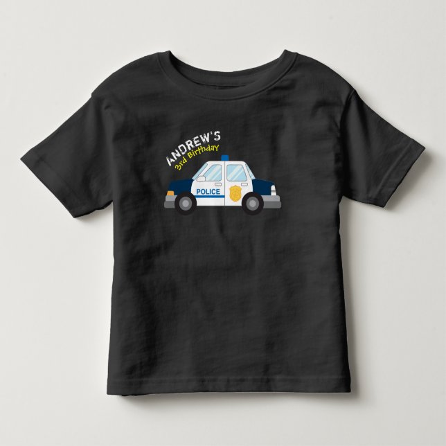 Bebé Camiseta de cumpleaños de la policía (Anverso)