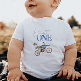 Bebé Camiseta de cumpleaños de moto de cross azul Fast