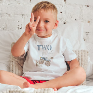 Bebé Camiseta de cumpleaños de moto de tierra azul rápi