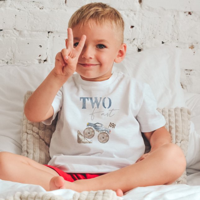 Bebé Camiseta de cumpleaños de moto de tierra azul rápi (Subido por el creador)