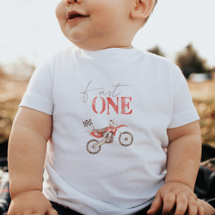 Bebé Camiseta de Cumpleaños de Moto de Tierra Roja Velo