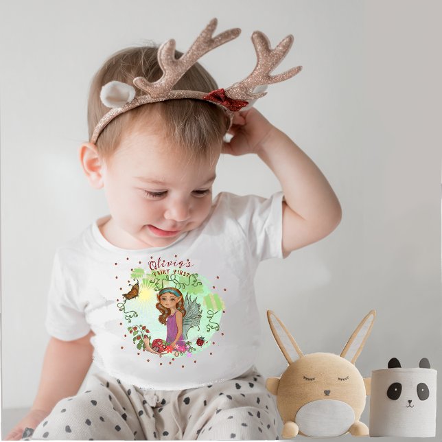 Bebé Camiseta de cumpleaños de niña de cuento de hadas  (Personalized Fairy Tale Birthday Girl's T-Shirt)