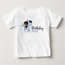 Camiseta de cumpleaños de niño afroamericano de 1 