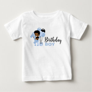 Bebé Camiseta de cumpleaños de niño afroamericano de 1 