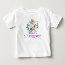 Bebé Camiseta de cumpleaños de Ocean Friends