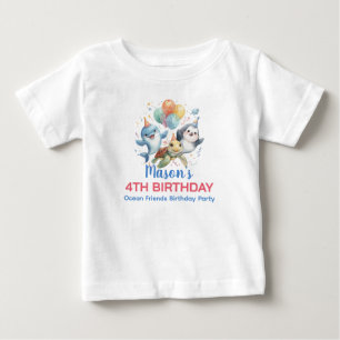 Bebé Camiseta de cumpleaños de Ocean Friends