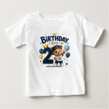 Camiseta de cumpleaños de oso lindo para niño de 2