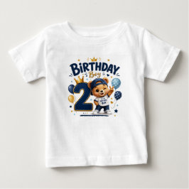 Bebé Camiseta de cumpleaños de oso lindo para niño de 2