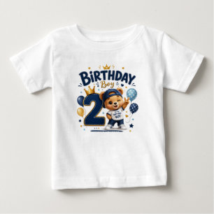 Bebé Camiseta de cumpleaños de oso lindo para niño de 2