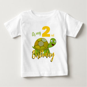 Bebé Camiseta de cumpleaños de personalizado Turtle