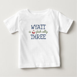 Bebé Camiseta de cumpleaños de pesca O-Fish-Ally CUALQU