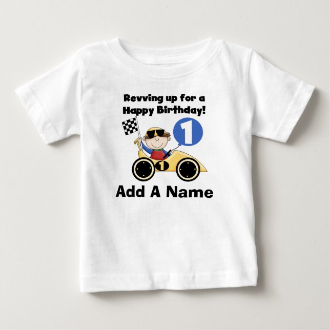 Bebé Camiseta de cumpleaños de primer coche de raza ama (Anverso)