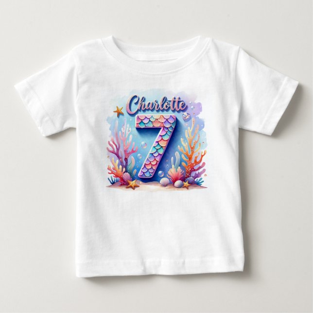 Bebé Camiseta de cumpleaños de sirvienta - Nombre y eda (Anverso)