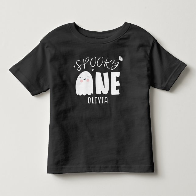 Bebé Camiseta de cumpleaños de Spooky personalizada (Anverso)