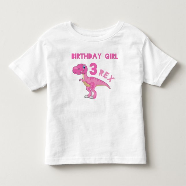 Bebé camiseta de cumpleaños de tres rex (Anverso)