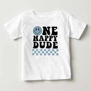Bebé Camiseta de cumpleaños de Un Tipo Feliz en Azul