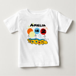 Bebé Camiseta de cumpleaños del Personalizable Caterpil