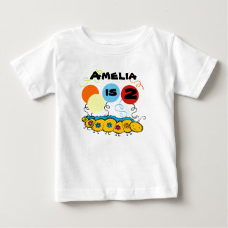 Bebé Camiseta de cumpleaños del Personalizable Caterpil