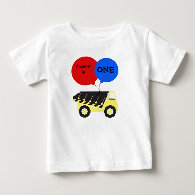Bebé Camiseta de cumpleaños del personalizado Dump Truc (Anverso)