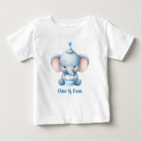 Camiseta de cumpleaños del primer año de Elefante