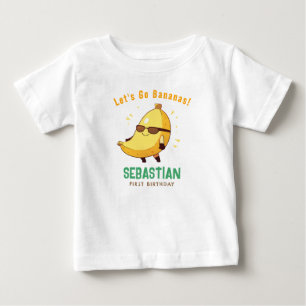 Bebé Camiseta de Cumpleaños Divertida de Plátano Vamos 