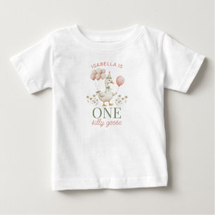 Bebé Camiseta de cumpleaños encantadora Silly Goose ros