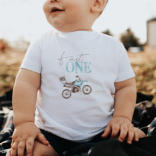 Bebé Camiseta de cumpleaños 'Fast One' de bicicleta de
