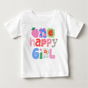 Bebé Camiseta de cumpleaños feliz niña 1