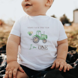 Bebé Camiseta de cumpleaños Green Tractor