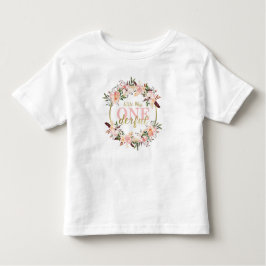 Bebé Camiseta de cumpleaños Miss ONEderful, Boho, Flora